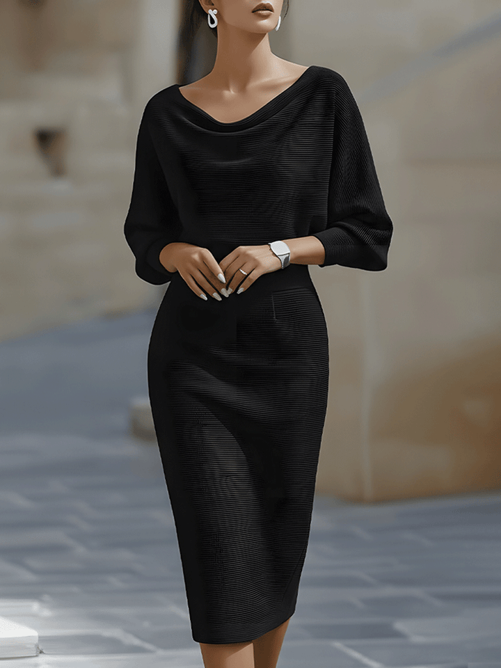 Ashbury | White Draped Batwing Midi Dress