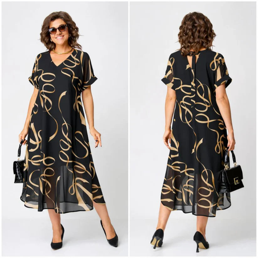 Elara V-Neck Midi Dress