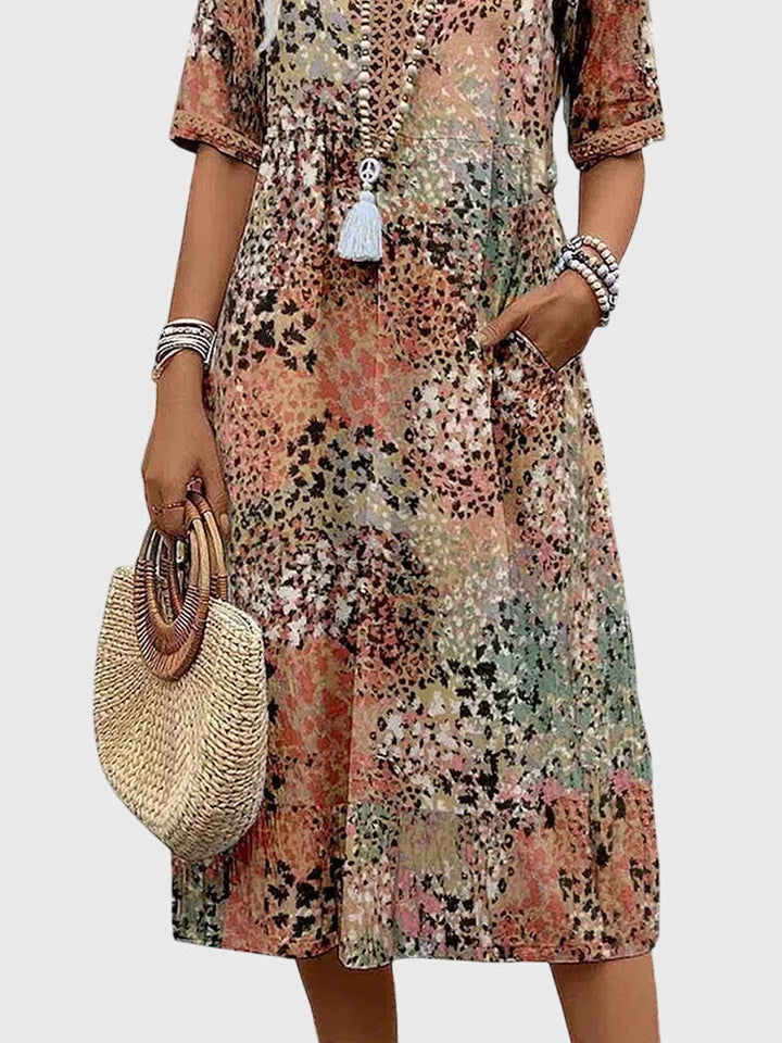 Clara | Elegant Floral Midi Dress