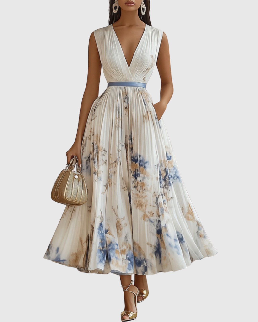 Stella - Elegant Pleated Maxi Dress