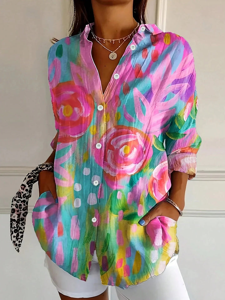 Terri™ | Colourful Blouse with Playful Print