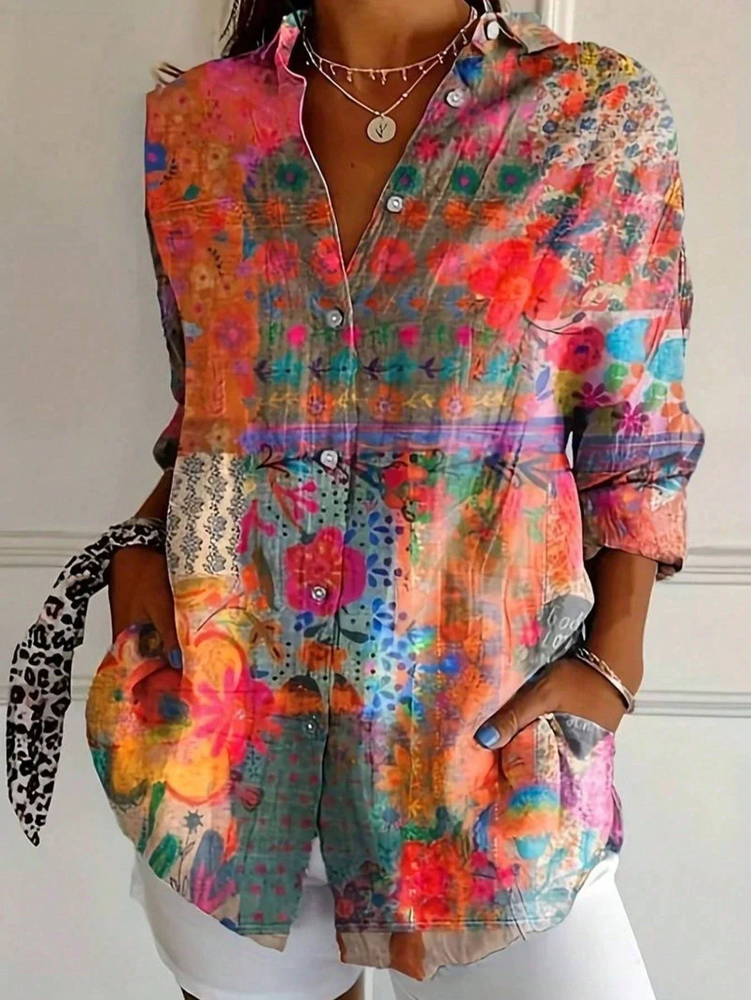 Terri™ | Colourful Blouse with Playful Print