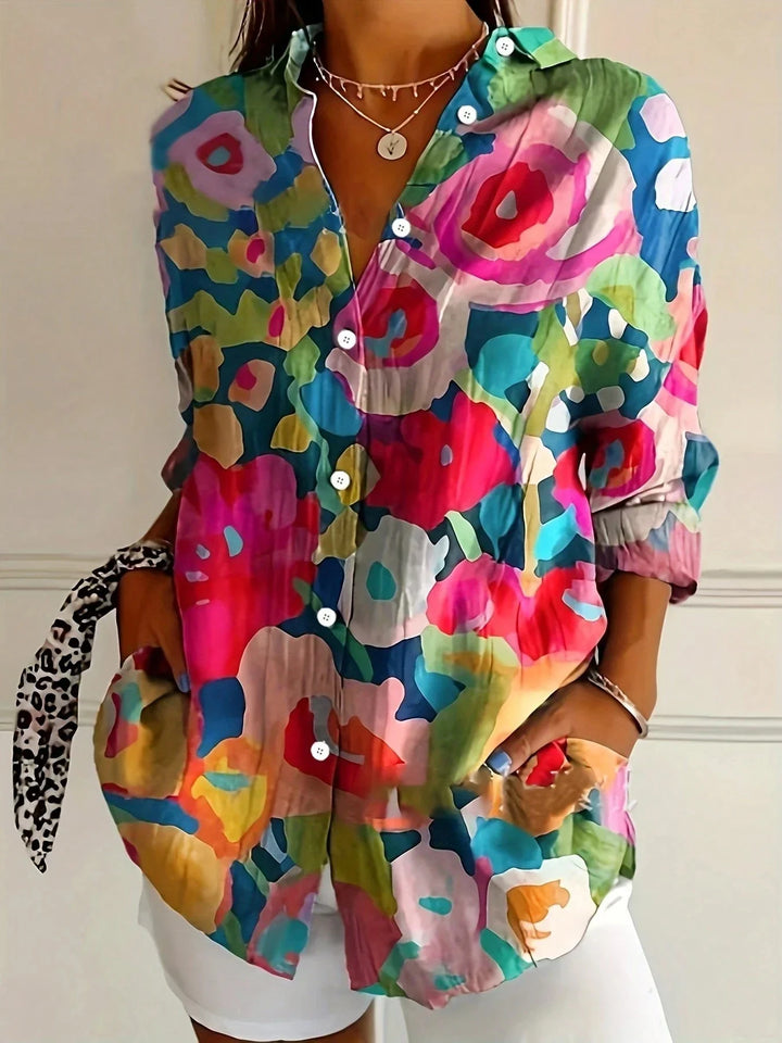 Terri™ | Colourful Blouse with Playful Print