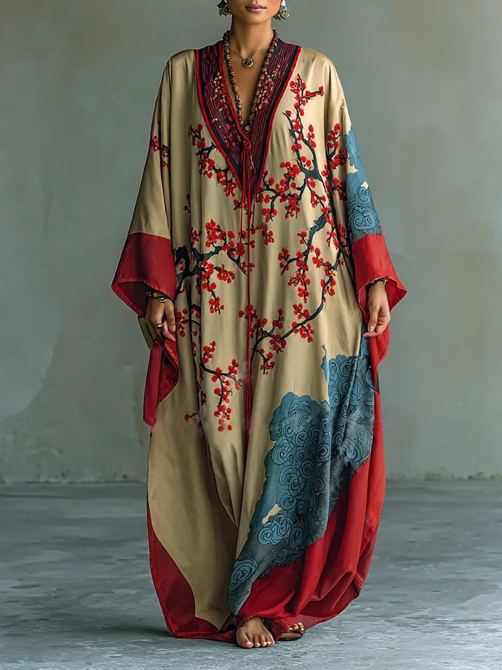 Skylar™ | Elegant Batwing Print Dress