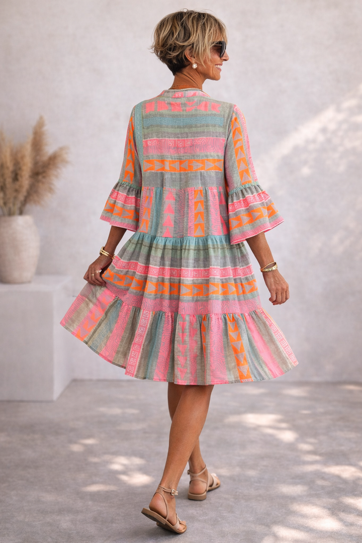 Nora | Vibrant Midi Dress Breezy Comfort Weekend Style