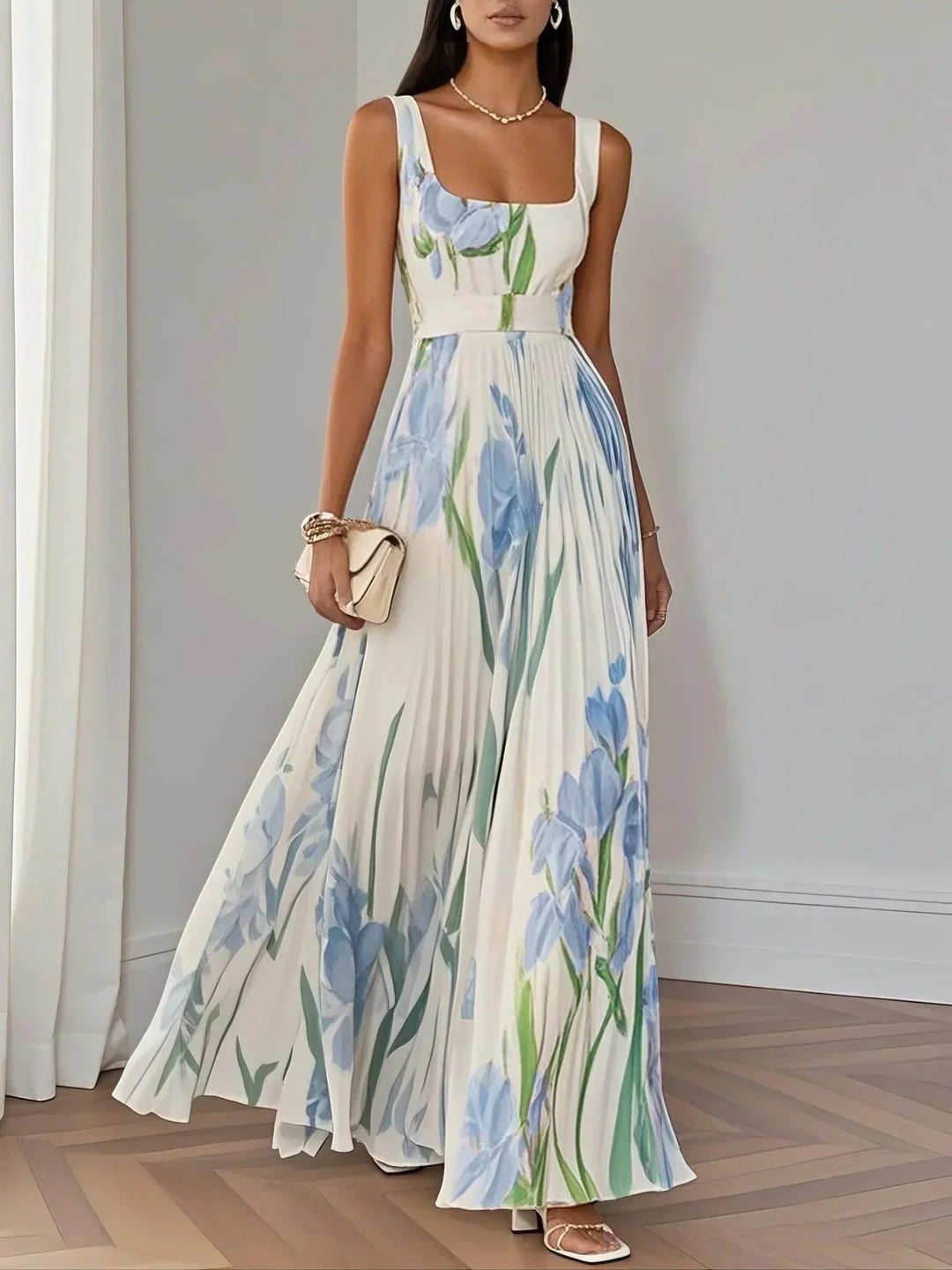 Raelynn - Elegant Pleated Maxi Dress